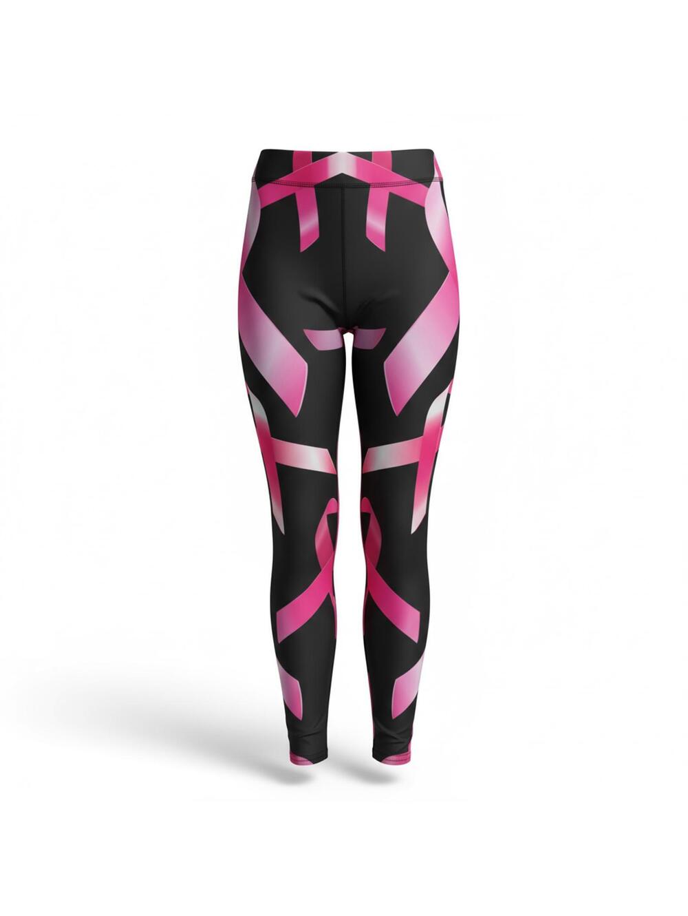 GearBunch Pink Ribbon Leggings - Breast Cancer Awareness Size small - Picture 2 of 7